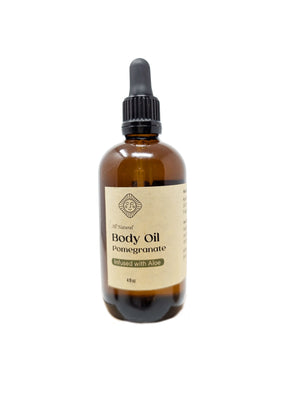 All Over Body Oil – Moisturizing & Soothing Body Oil Dropper with Natural Fragrance: Lemon, Tuberose, or Pomegranate- 4 OZ