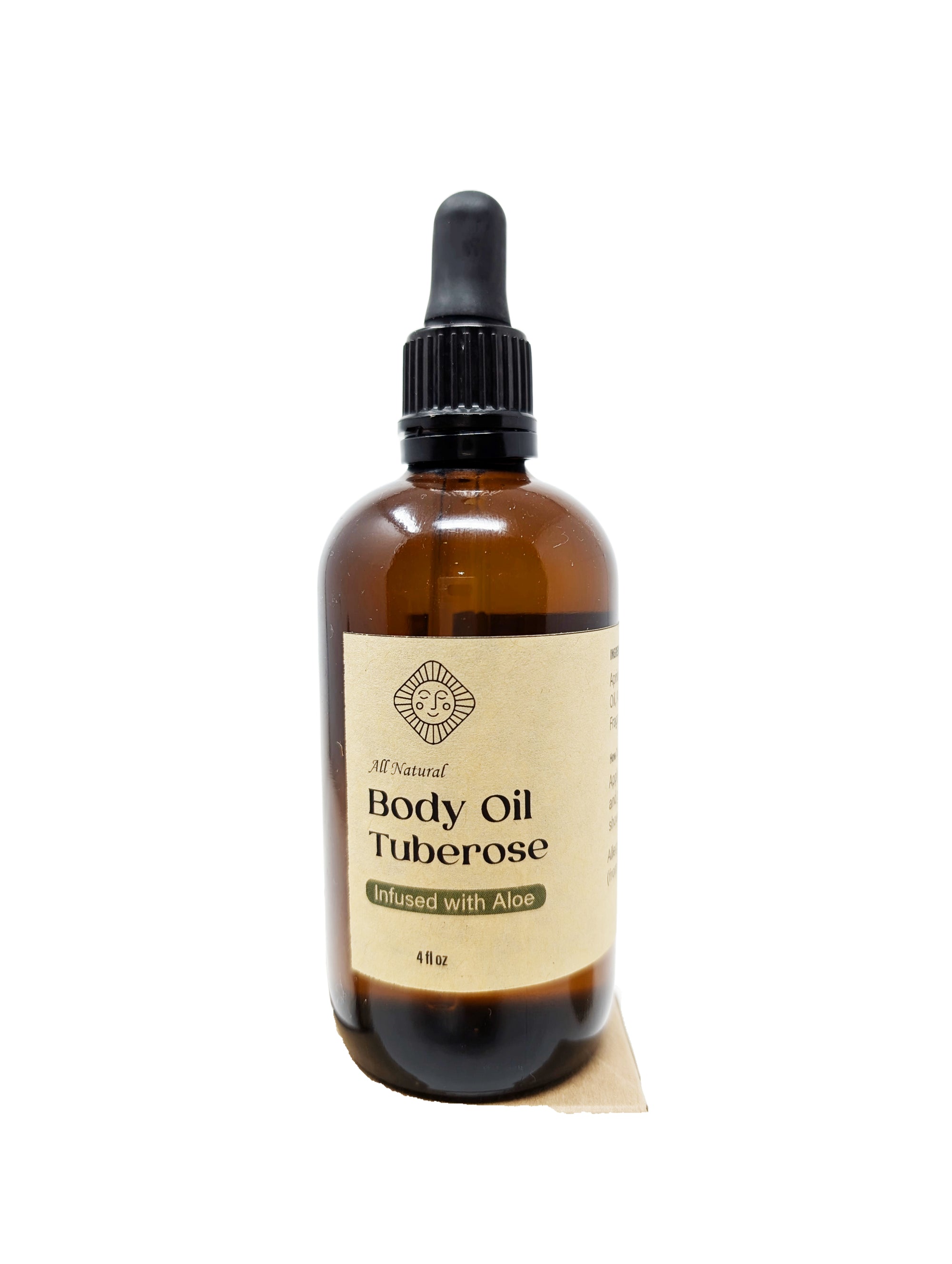 All Over Body Oil – Moisturizing & Soothing Body Oil Dropper with Natural Fragrance: Lemon, Tuberose, or Pomegranate- 4 OZ