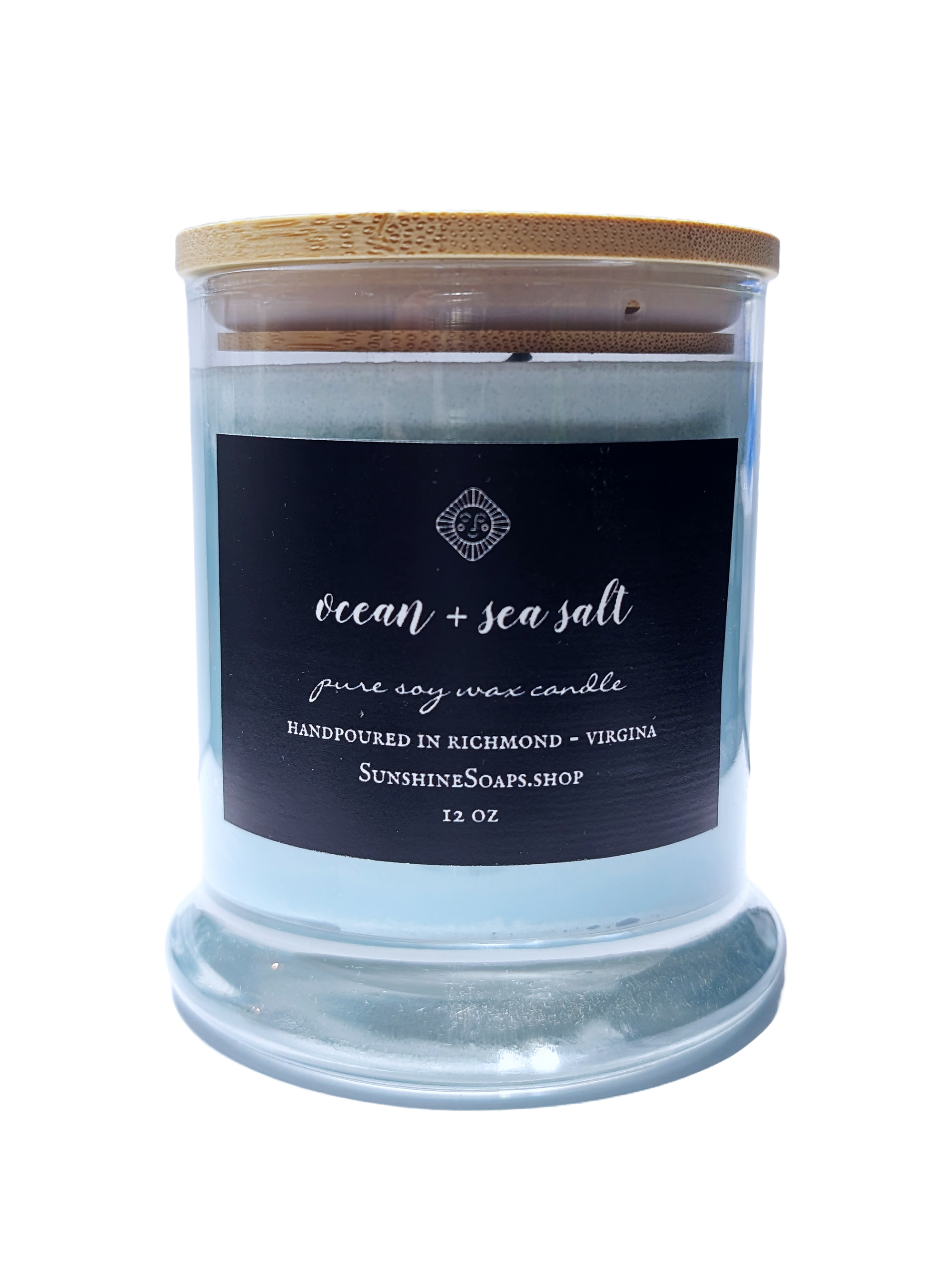 Ocean + Sea Salt Pure Soy Candle 12 oz with Bamboo Lid | Tropical Home Fragrance (Copy)